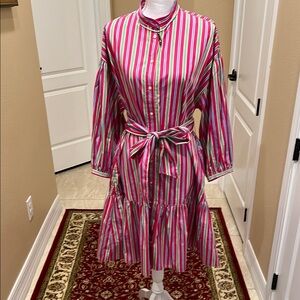 Striped Pink and Green Dress